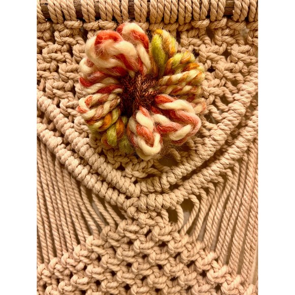 Fall Vibes Wall Hanging w/ feathers and flower | Boho home decor Rustic Tapestry - Picture 2 of 6